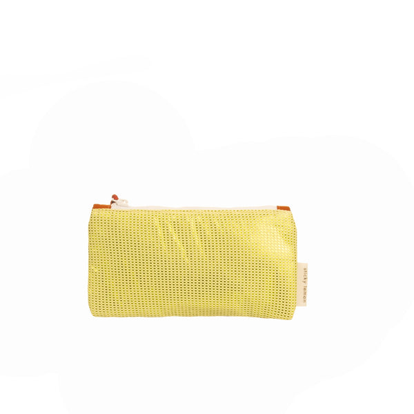 sticky lemon pencil case - mesh yellow