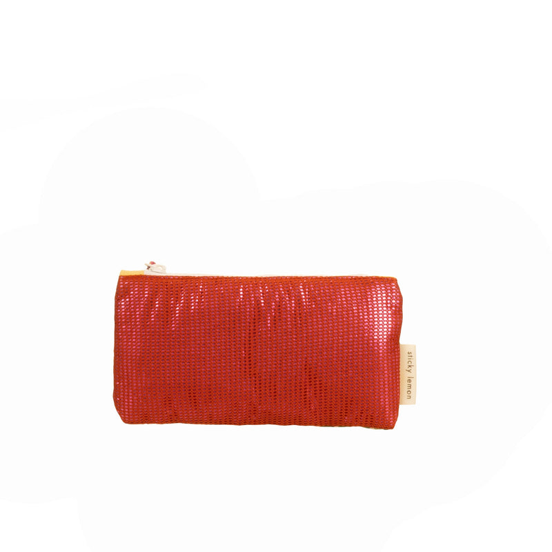 sticky lemon pencil case - mesh red