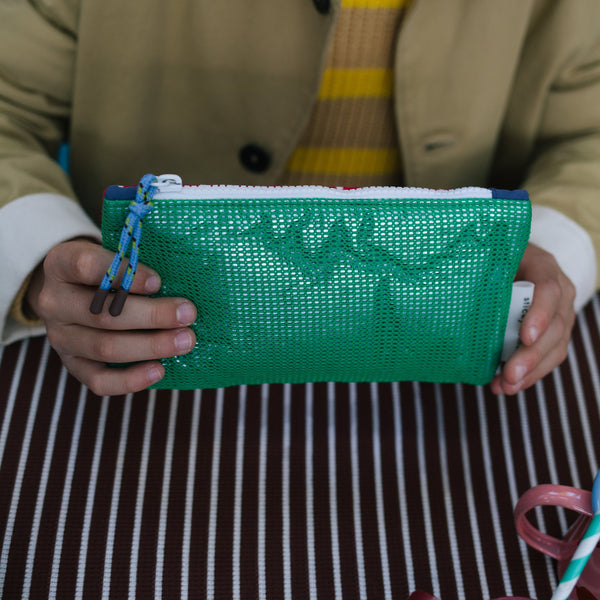 sticky lemon pencil case - mesh green