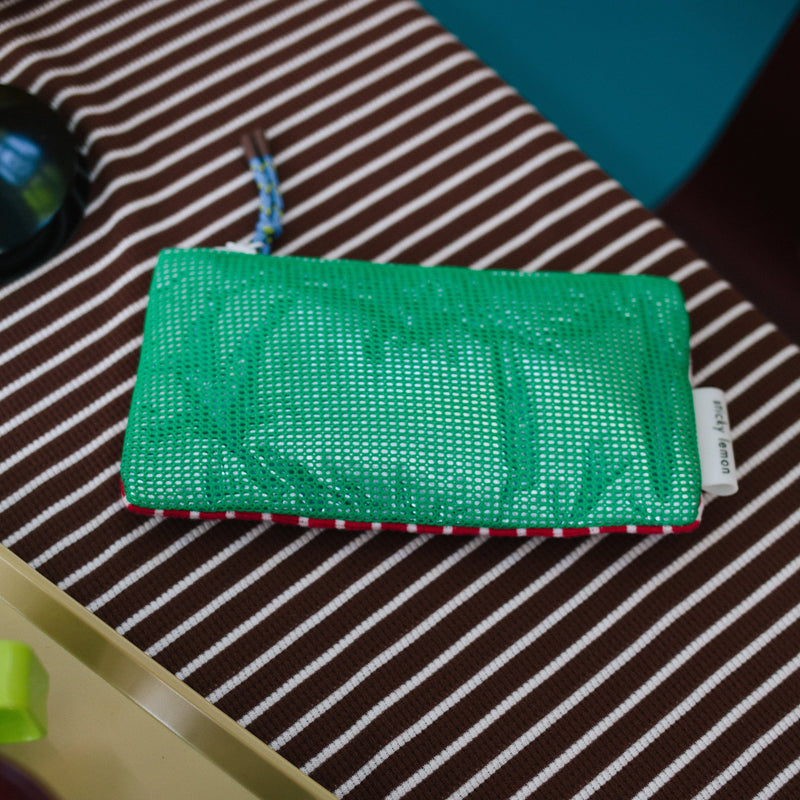 sticky lemon pencil case - mesh green