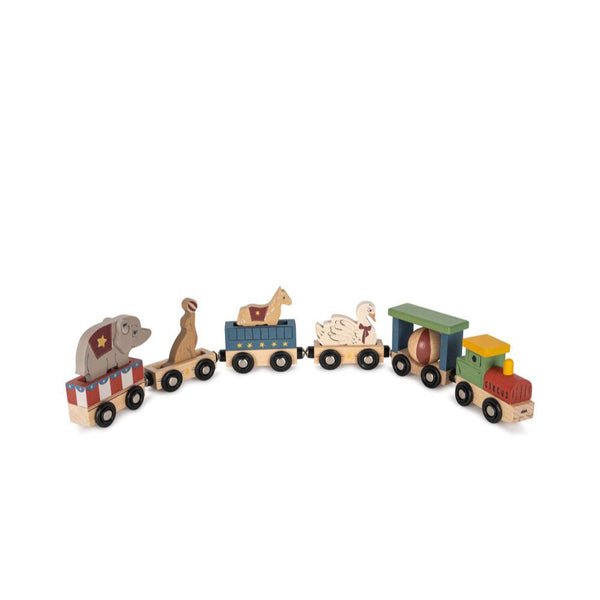 konges wooden animal train