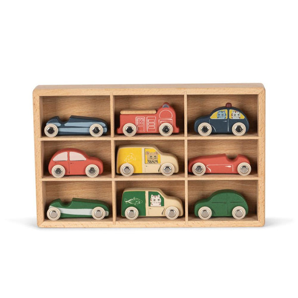 konges wooden mini cars